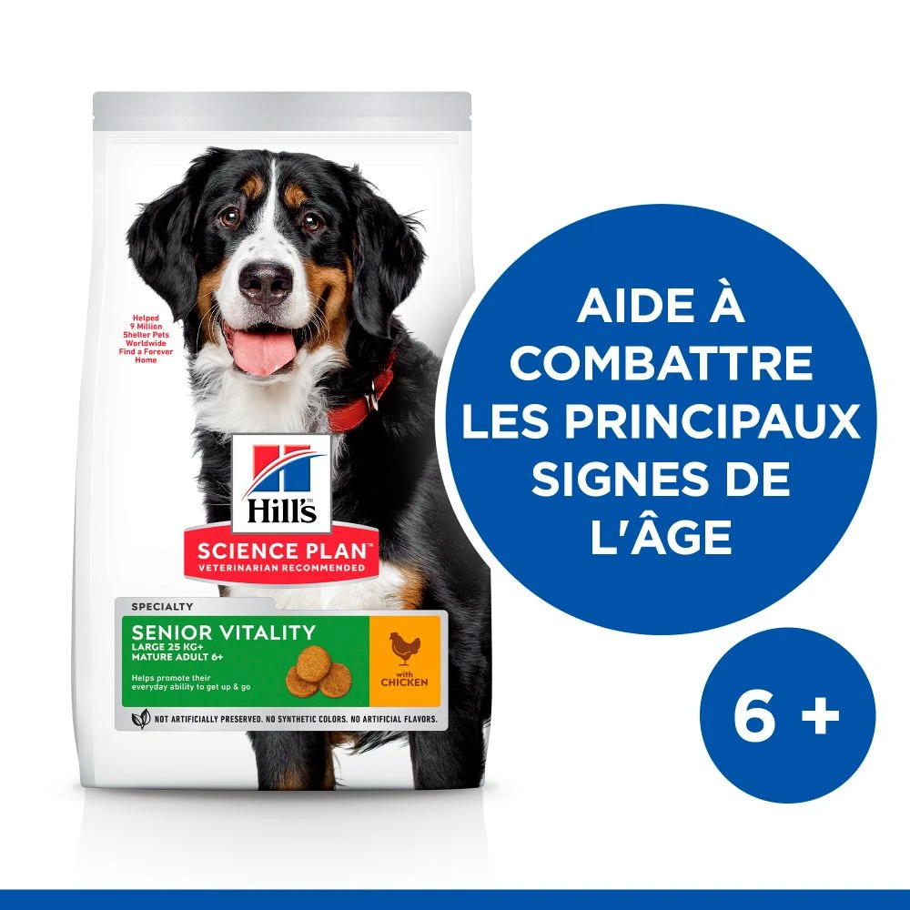 Hill's Science Plan Senior Vitality Croquettes Pour Grand Chien Mature Au Poulet Et Au Riz 14Kg – Image 3