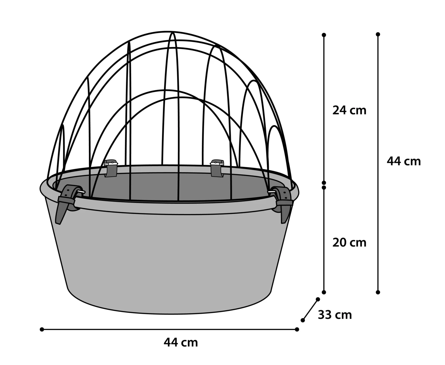 Flamingo Panier Pour Velo Guidon Crochet Ida 43,5x36x45cm – Image 2