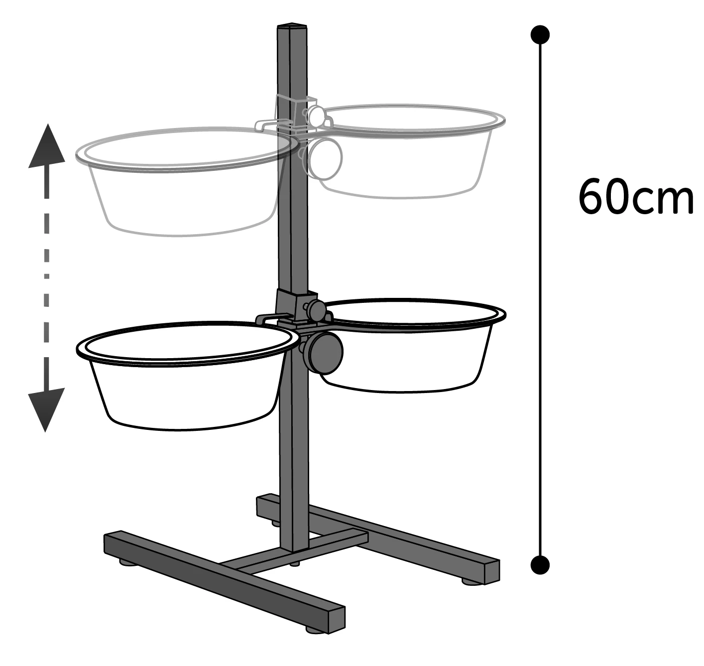 Flamingo Gamelle Support En H Avec 2 Ecuelles Otis 2x27cm 4l – Image 3
