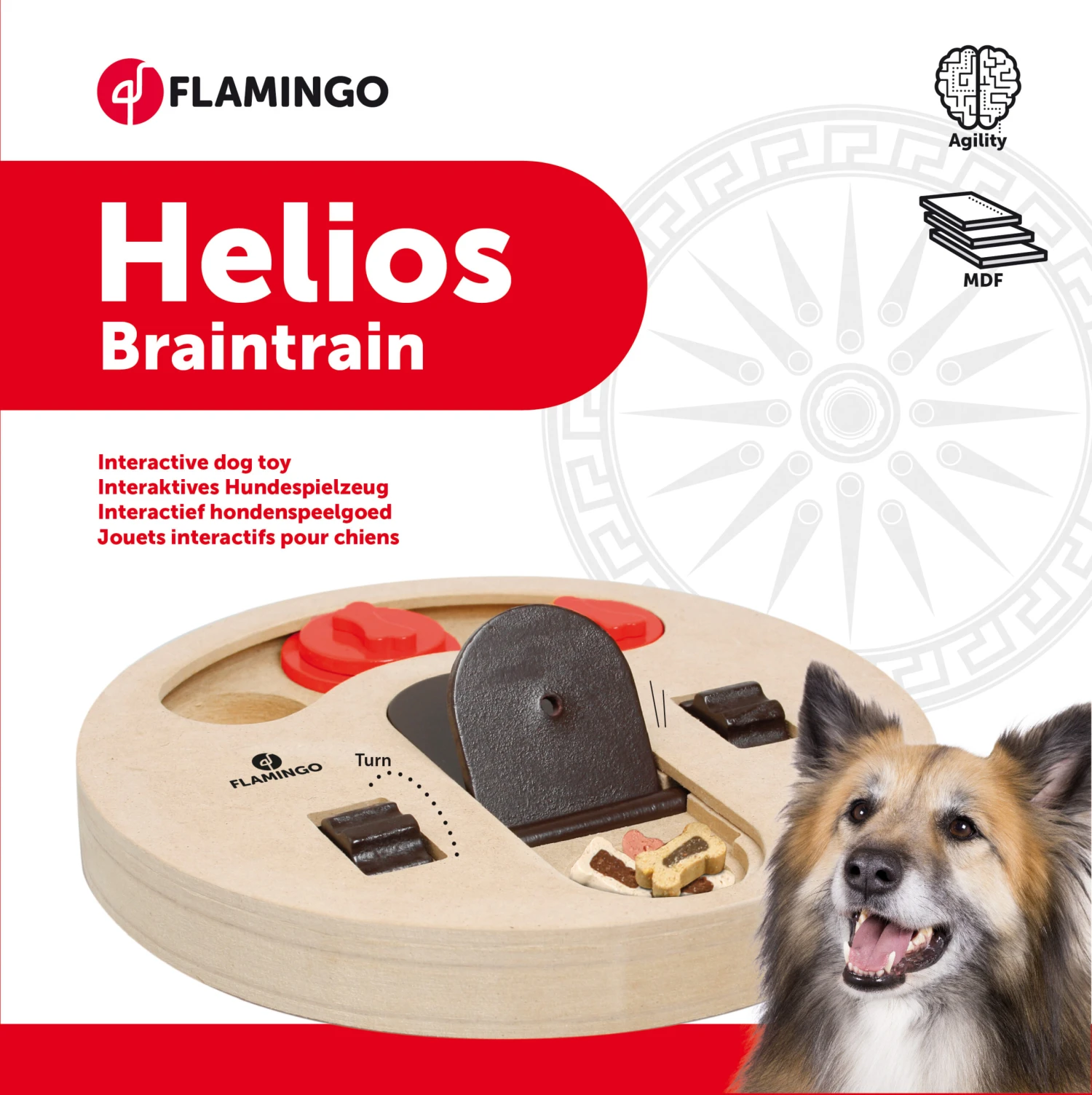 Flamingo Jouet Chien Wooden Brain Train Helios-23cm – Image 2